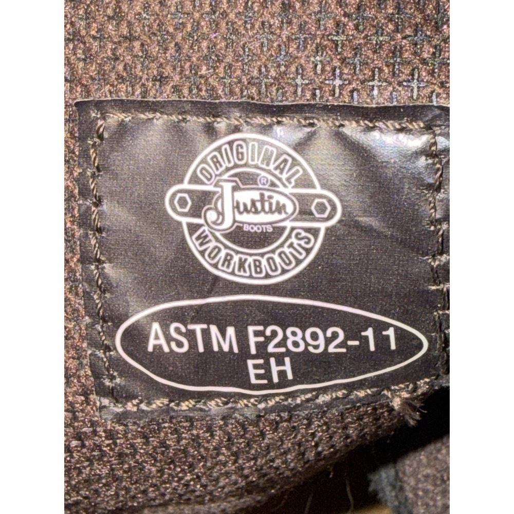 Justin Driller Mens Work Boots SZ 10.5 D Brown Soft Square Toe WK4681 - Picture 5 of 9
